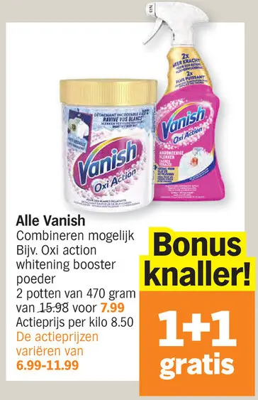 Promotie: Vanish Oxi Action whitening booster poeder