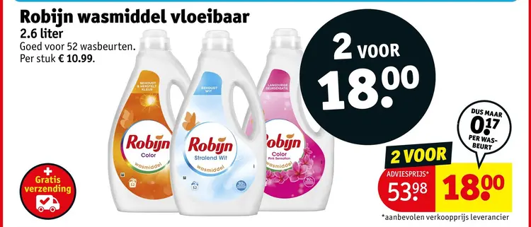 Aanbieding: Robijn wasmiddel vloeibaar