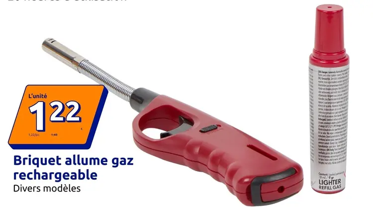 Offre: Briquet allume gaz rechargeable
