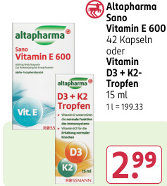 Aanbieding: Altapharma Sano Vitamin E 600