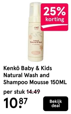 Aanbieding: Natural Wash and Shampoo Mousse