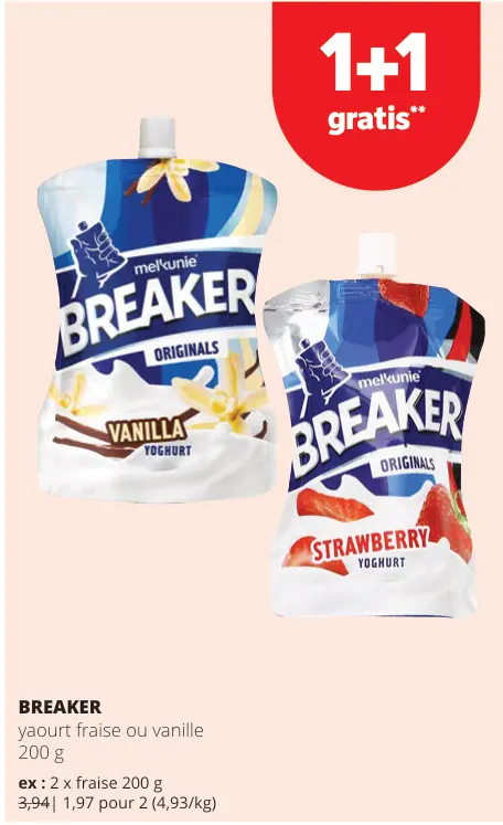 Offre: BREAKER yaourt fraise ou vanille