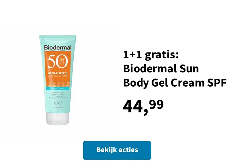 Promotie: 1+1 gratis: Biodermal Sun Body Gel Cream SPF