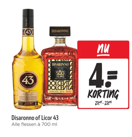 Aanbieding: Disaronno of Licor 43