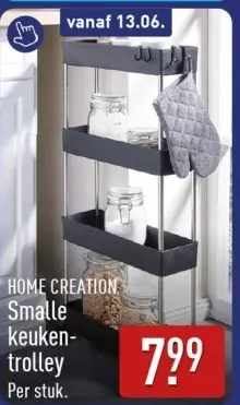 Aanbieding: Smalle keukentrolley