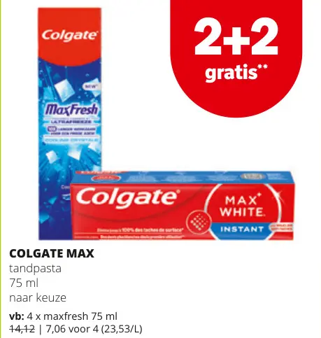 Promotie: COLGATE MAX tandpasta