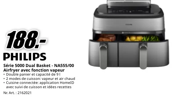 Offre: Série 5000 Dual Basket - NA555/00 Airfryer
