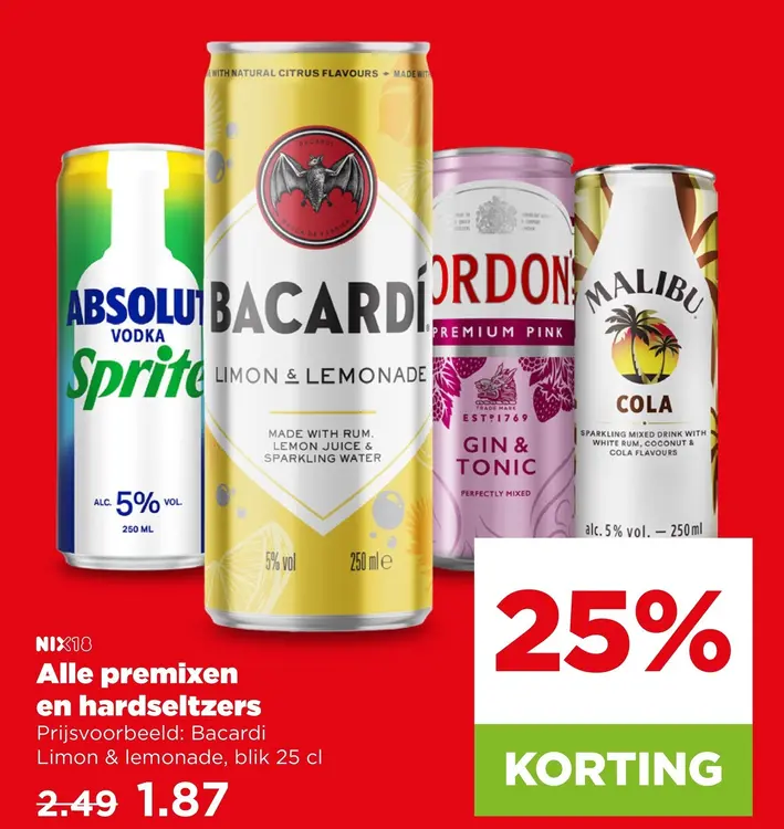 Aanbieding: Alle premixen en hardseltzers
