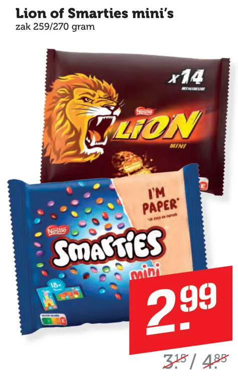 Aanbieding: Lion of Smarties mini's