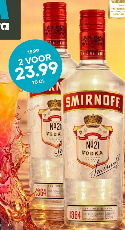 Aanbieding: Smirnoff Vodka
