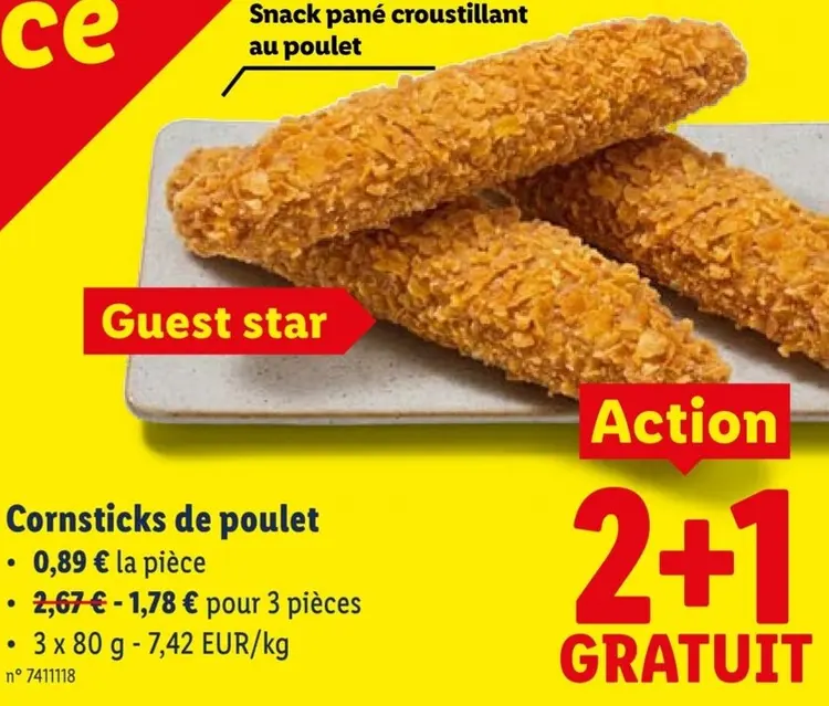 Offre: Cornsticks de poulet