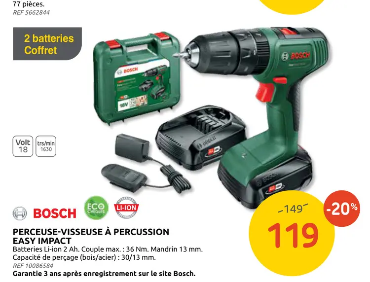 Promotie: Perceuse-visseuse à percussion easy impact