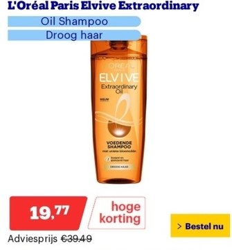Aanbieding: L'Oréal Paris Elvive Extraordinary - Oil Shampoo - Droog haar - 6 x 250ml