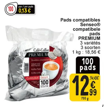 Offre: Café-Coffee PREMIUM Pads compatibles Senseo