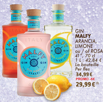 Offre: GIN MALFY ARANCIA, LIMONE ou / of ROSA