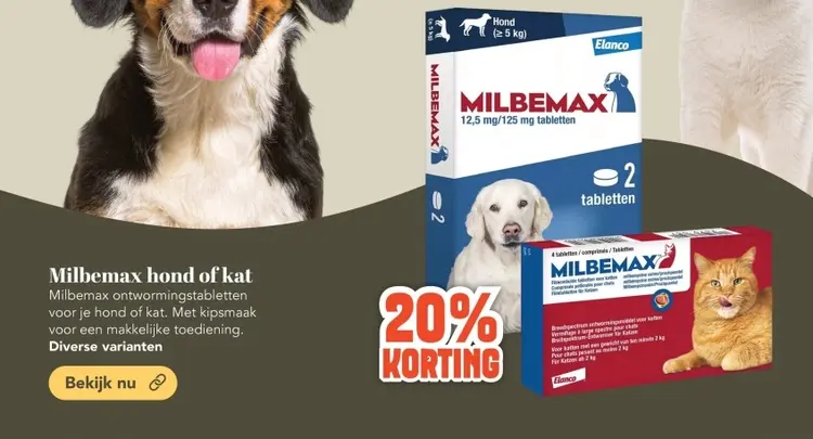 Aanbieding: Milbemax hond of kat