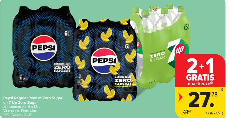 Promotie: Pepsi Regular, Max of Zero Sugar en 7 Up Zero