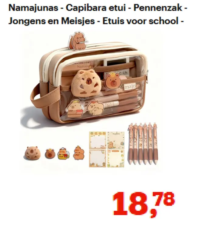 Promotie: Capibara etui - Pennenzak - Jongens en Meisje