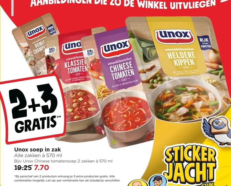 Aanbieding: Unox soep in zak