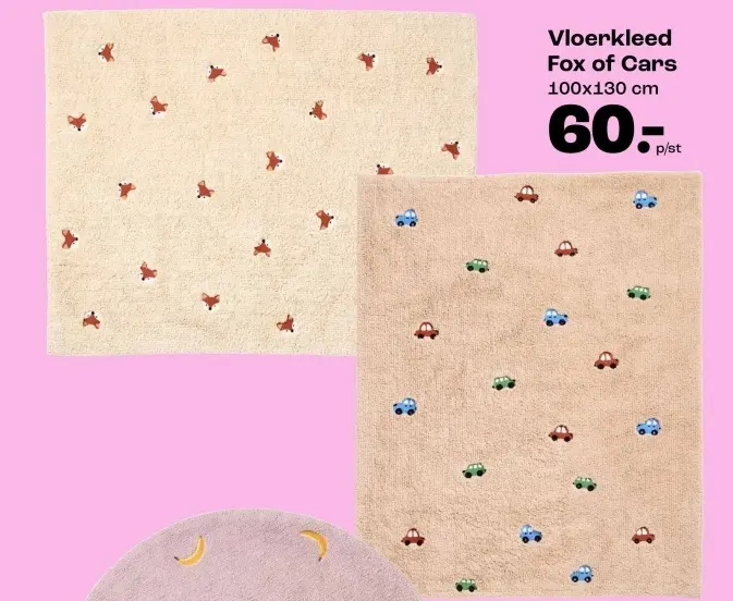 Promotie: Vloerkleed fox of cars
