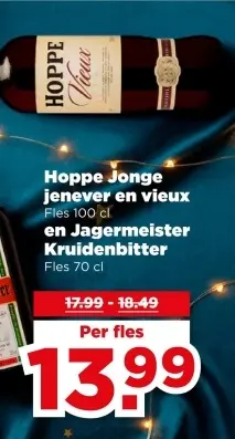 Aanbieding: Hoppe Jonge jenever en vieux en Jagermeister