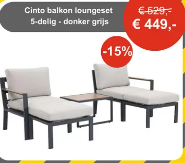Aanbieding: Cinto balkon loungeset