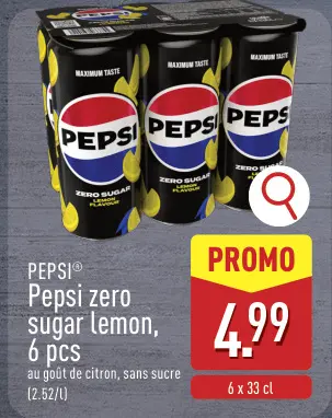 Offre: Pepsi zero sugar lemon