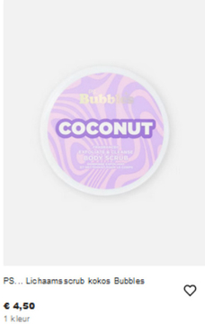 Aanbieding: Lichaams scrub kokos Bubbles