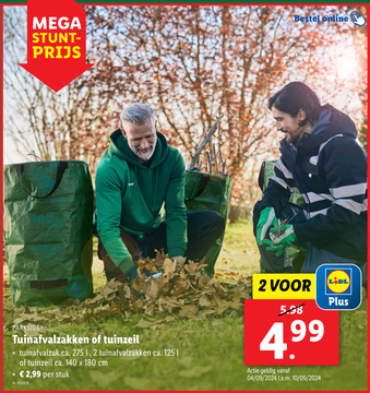 Aanbieding: Tuinafvalzakken of tuinzeil