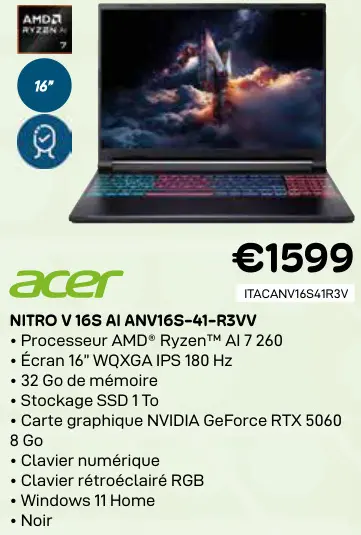 Offre: Nitro v 16s ai anv16s-41-r3vv