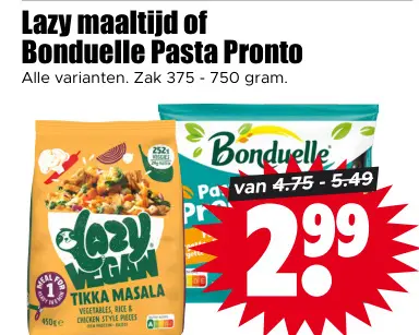 Aanbieding: Lazy maaltijd of Pasta Pronto
