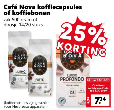 Aanbieding: Koffiecapsules of koffiebonen