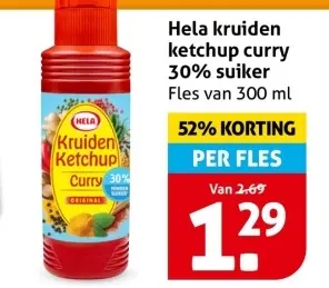 Aanbieding: Hela kruiden ketchup curry