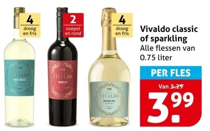Aanbieding: Vivaldo classic of sparkling