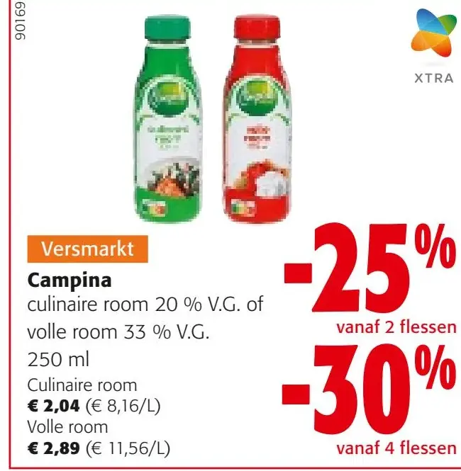 Aanbieding: culinaire room 20% V.G. of volle room 33 % V.