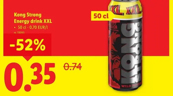 Promotie: Kong Strong Energy drink XXL