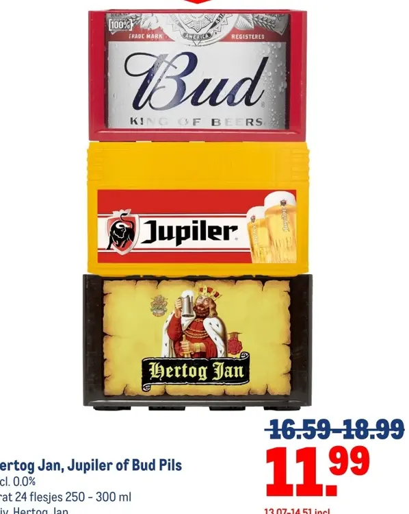 Aanbieding: Hertog Jan, Jupiler of Bud Pils