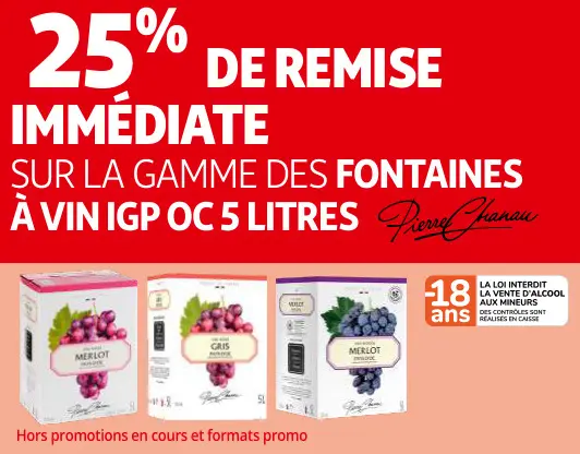 Promotie: La gamme des fontaines à vin IGP OC 5 litres Pierre Chanau