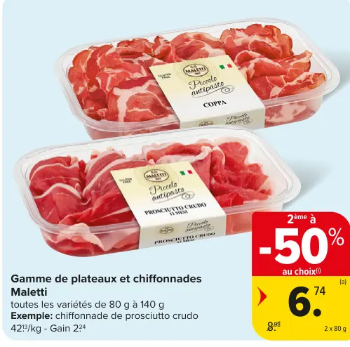 Offre: Gamme de plateaux et chiffonnades