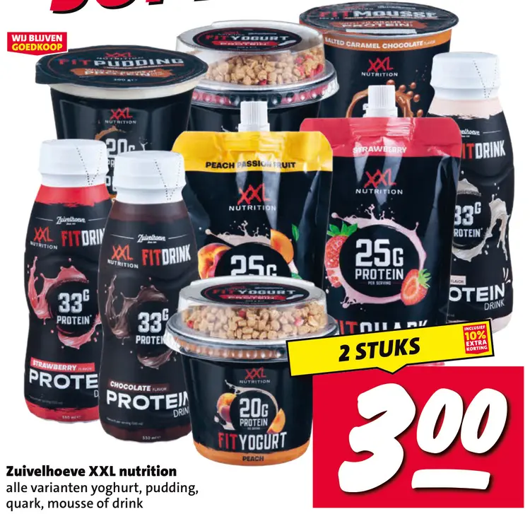 Aanbieding: XXL nutrition alle varianten yoghurt, pudding, quark, mousse of drink