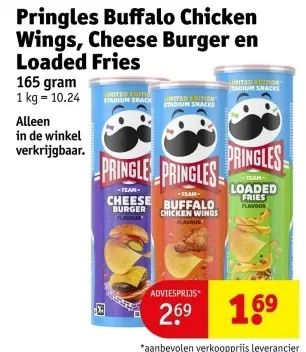 Promotie: Pringles Buffalo Chicken Wings, Cheese Burger