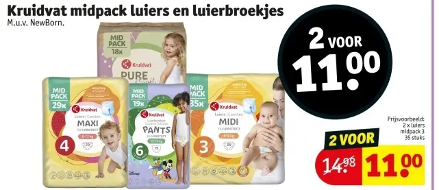 Promotie: Midpack luiers en luierbroekjes