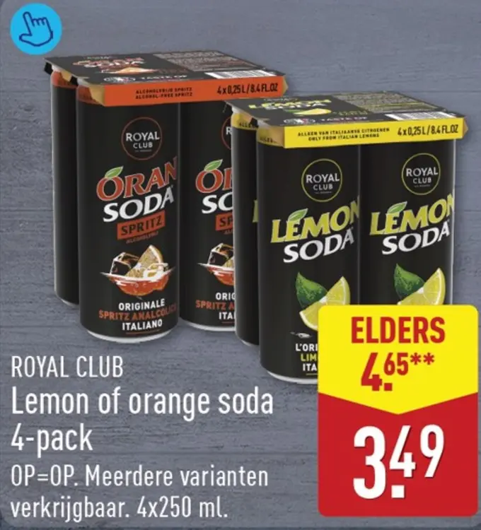 Aanbieding: Lemon of orange soda 4-pack