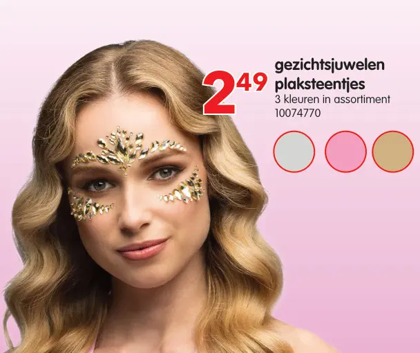 Promotie: gezichtsjuwelen plaksteentjes