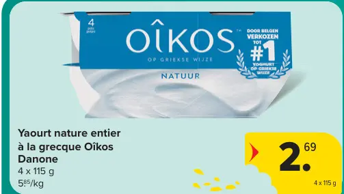 Offre: Yaourt nature entier à la grecque