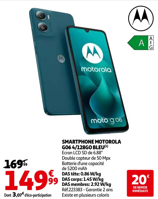 Promotie: Smartphone Motorola g06 4/128go bleu