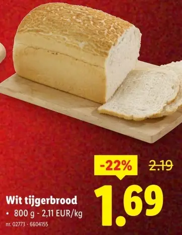 Promotie: Wit tijgerbrood