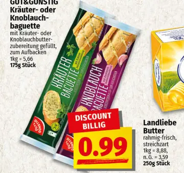 Aanbieding: Kräuter- oder Knoblauch-baguette