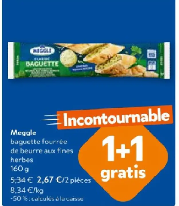 Offre: baguette fourrée de beurre aux fines herbes