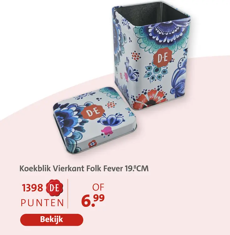 Aanbieding: Koekblik Vierkant Folk Fever